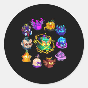 Adesivo Redondo Fruta De Sangue De Mitos Para O Aniversário