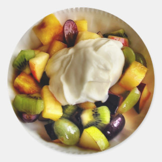 Adesivo Redondo Fruta e Yogurt Sticker