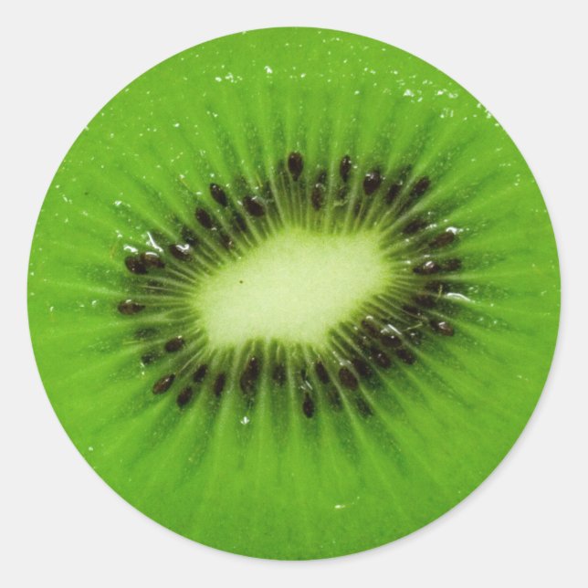 Adesivo Redondo Fruta Kiwi Fatia Fresca (Frente)