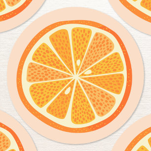 Adesivo Redondo Fruta Laranja Cítrica