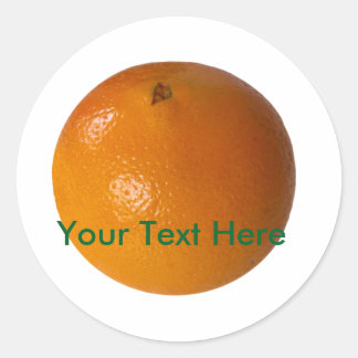 Adesivo Redondo Fruta Laranja Foto branca de fundo personalizável
