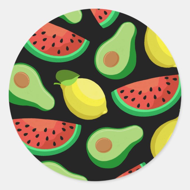 Adesivo Redondo Fruta Round Stickers (Frente)