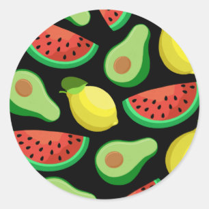 Adesivo Redondo Fruta Round Stickers