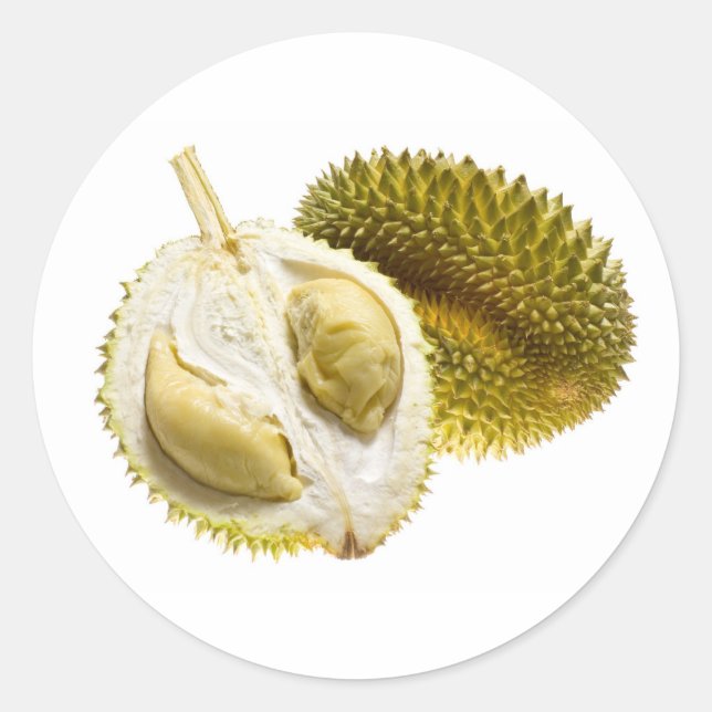 Adesivo Redondo Fruta tropical - Durian (Frente)