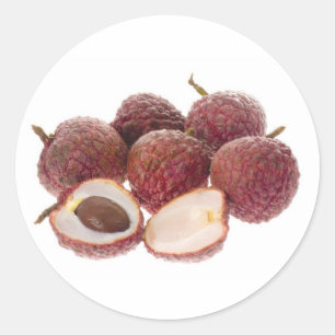 Adesivo Redondo Fruta tropical - Lychees
