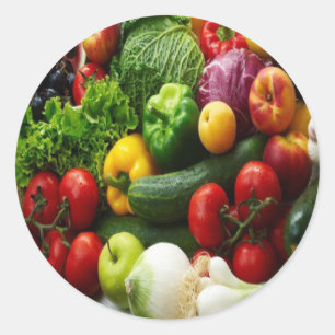 ADESIVO REDONDO FRUTA & VEGETAIS