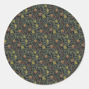 Adesivo Redondo Fruta Vintage Victoriano William Morris