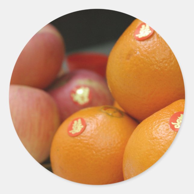 Adesivo Redondo Frutas de casamento (Frente)