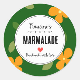 Adesivo Redondo Frutas Marmalade Homemade Preservar Presente Perso