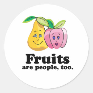 Adesivo Redondo Frutas também são pessoas