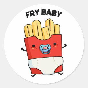 Adesivo Redondo Fry Baby Engraçado Fries Franceses
