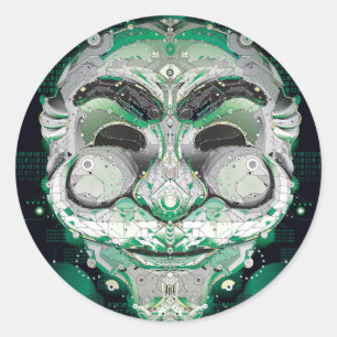 Adesivo Redondo Fsociety Sticker, brilhante