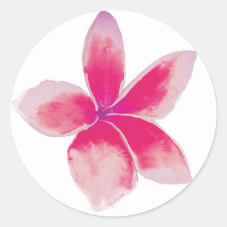 Adesivo Redondo Fuchsia Plumeria Sticker