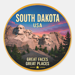 Adesivo Redondo Fuga para South Dakota Black Hills 🟡