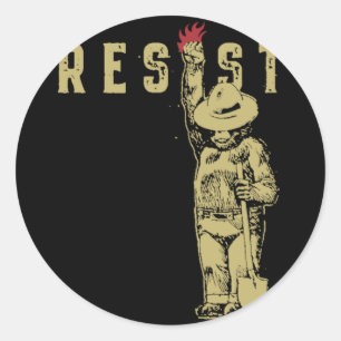 Adesivo Redondo Fumaça O Vinheta De Costume Do Urso Resistente2