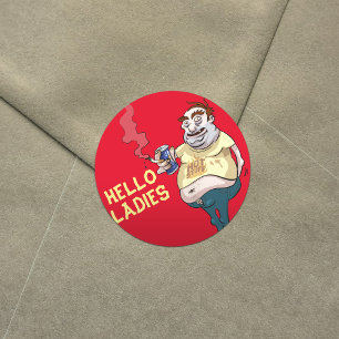 Adesivo Redondo Fumador da barriga de pote do digno de nota em