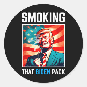 Adesivo Redondo Fumar Essa Embalagem De Biden - Trump 2024