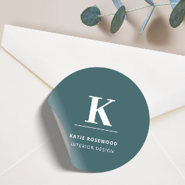 Adesivo Redondo Fumo Minimalista Verde Moderno Grande Inicial