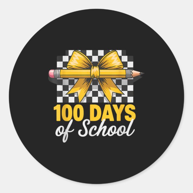Adesivo Redondo Fun 100 Days Teacher Celebration School Clroom Sty (Frente)