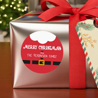 Adesivo Redondo Fun Festive Minimalist Santa Claus Christmas