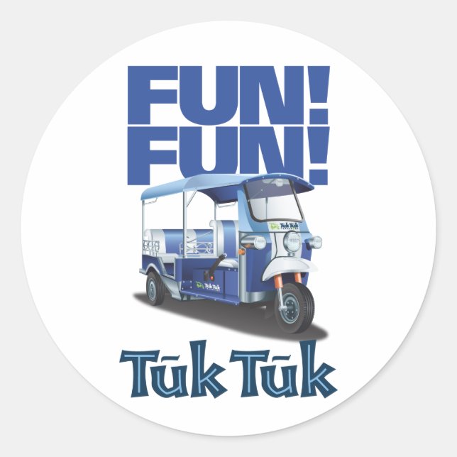 Adesivo Redondo FUN FUN Tuk Tuk (Frente)