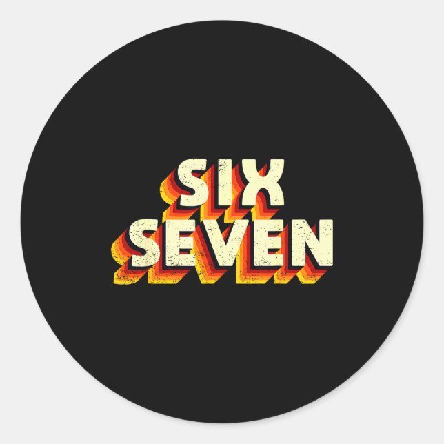 Adesivo Redondo Fun Six Seven 6 7 Meme Design  (Frente)