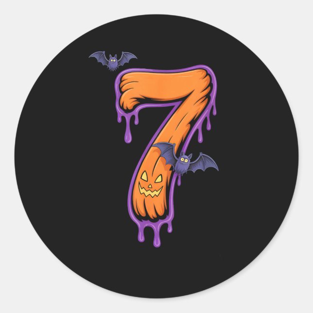 Adesivo Redondo Fun Six Seven 6 7 Meme Design Couples Halloween  (Frente)