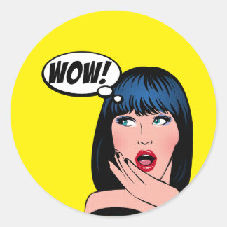 Adesivo Redondo Fun sticker in pop art style