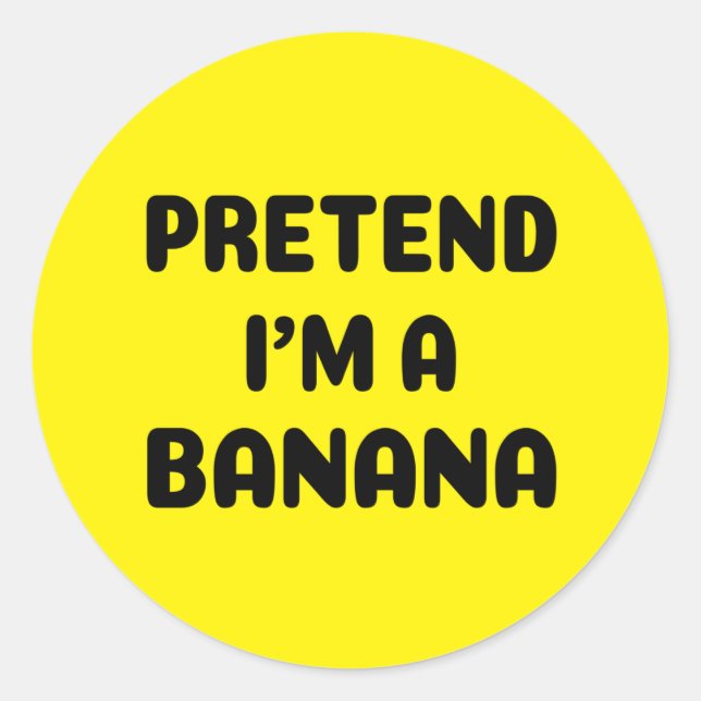 Adesivo Redondo Função Halloween - Finja que sou uma Banana  (Frente)