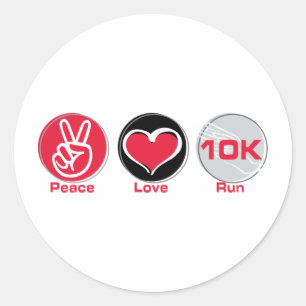 Adesivo Redondo Funcionamento 10K do amor da paz