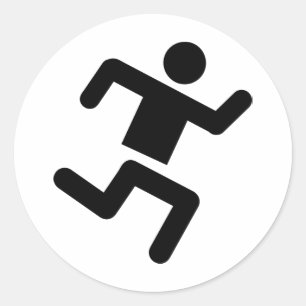 Adesivo Redondo funcionamento preto do velocista do atletismo do