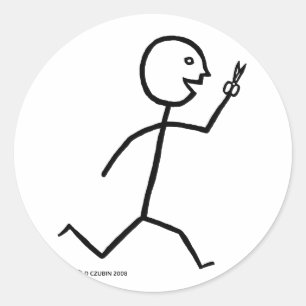 Adesivo Redondo Funcionamentos com tesouras