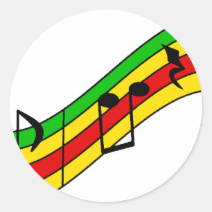 Adesivo Redondo Funcionarios da música de Rasta