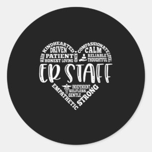 Adesivo Redondo FUNCIONARIOS ER, Funcionarios do serviço de emerg