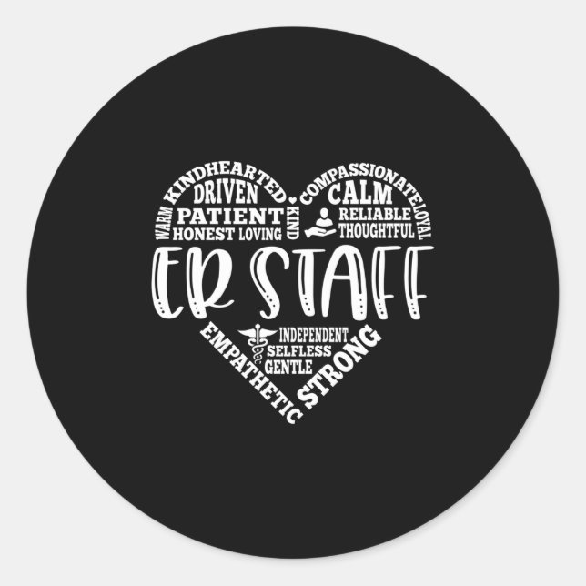 Adesivo Redondo FUNCIONARIOS ER, Funcionarios do serviço de emergê (Frente)