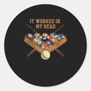 Adesivo Redondo Funcionou Na Minha Cabeça Bilhar Piscina De 8 Bai