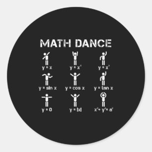 Adesivo Redondo Funções algébricas da dança matemática Camisa de p