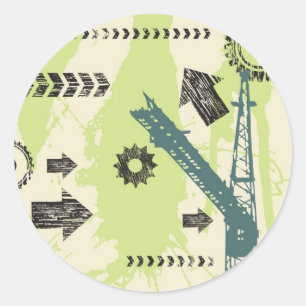 Adesivo Redondo Fundo abstrato da olá!-tecnologia