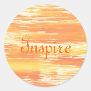 Adesivo Redondo Fundo amarelo abstrato da aguarela