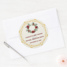 Fundo com Vinheta de Casamento de Quadro Dourado