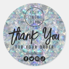 Adesivo Redondo Fundo da Pedra Óptica Holográfica