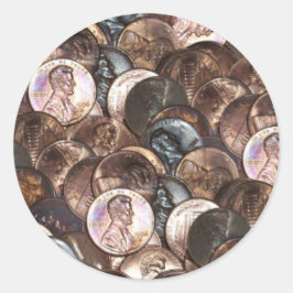 Adesivo Redondo Fundo de Disseminação de Um Centavo