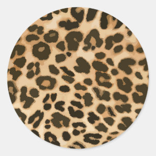 Adesivo Redondo Fundo de impressão do Leopard