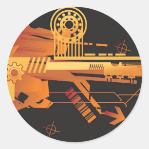 Adesivo Redondo Fundo de intervalo mínimo técnico 6