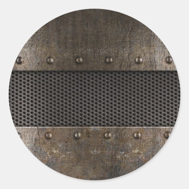 Adesivo Redondo Fundo de metal de resguardo (Frente)