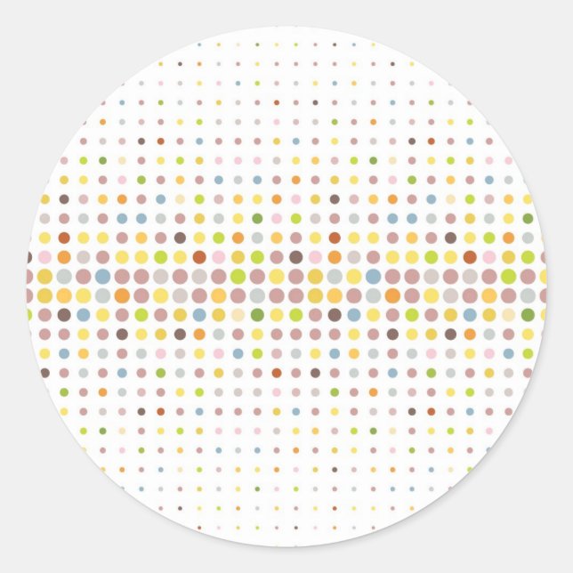 Adesivo Redondo Fundo de ponto multicolorido (Frente)
