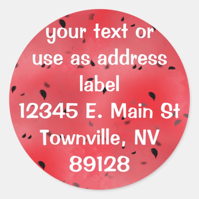 Adesivo Redondo Fundo de Textura da Melancia (Frente)