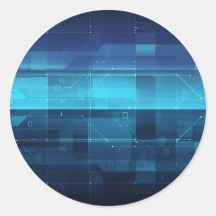 Adesivo Redondo Fundo digital de alta tecnologia