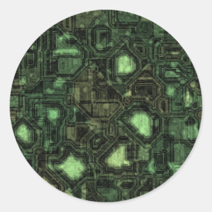 Adesivo Redondo Fundo do circuito de computador