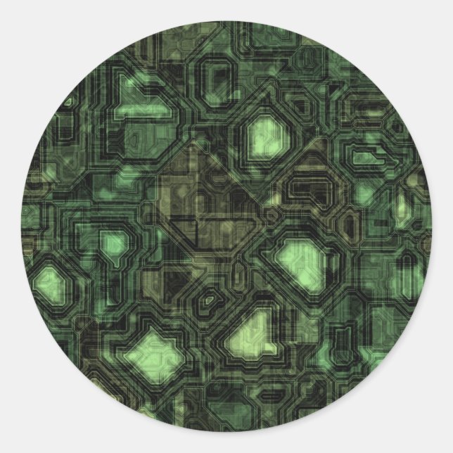 Adesivo Redondo Fundo do circuito do computador (Frente)